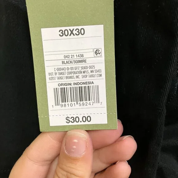 NWT Goodfellow & Co Men's Black Fly Button & Zipper Straight Fit 5-Pocket Pants - Picture 7 of 16